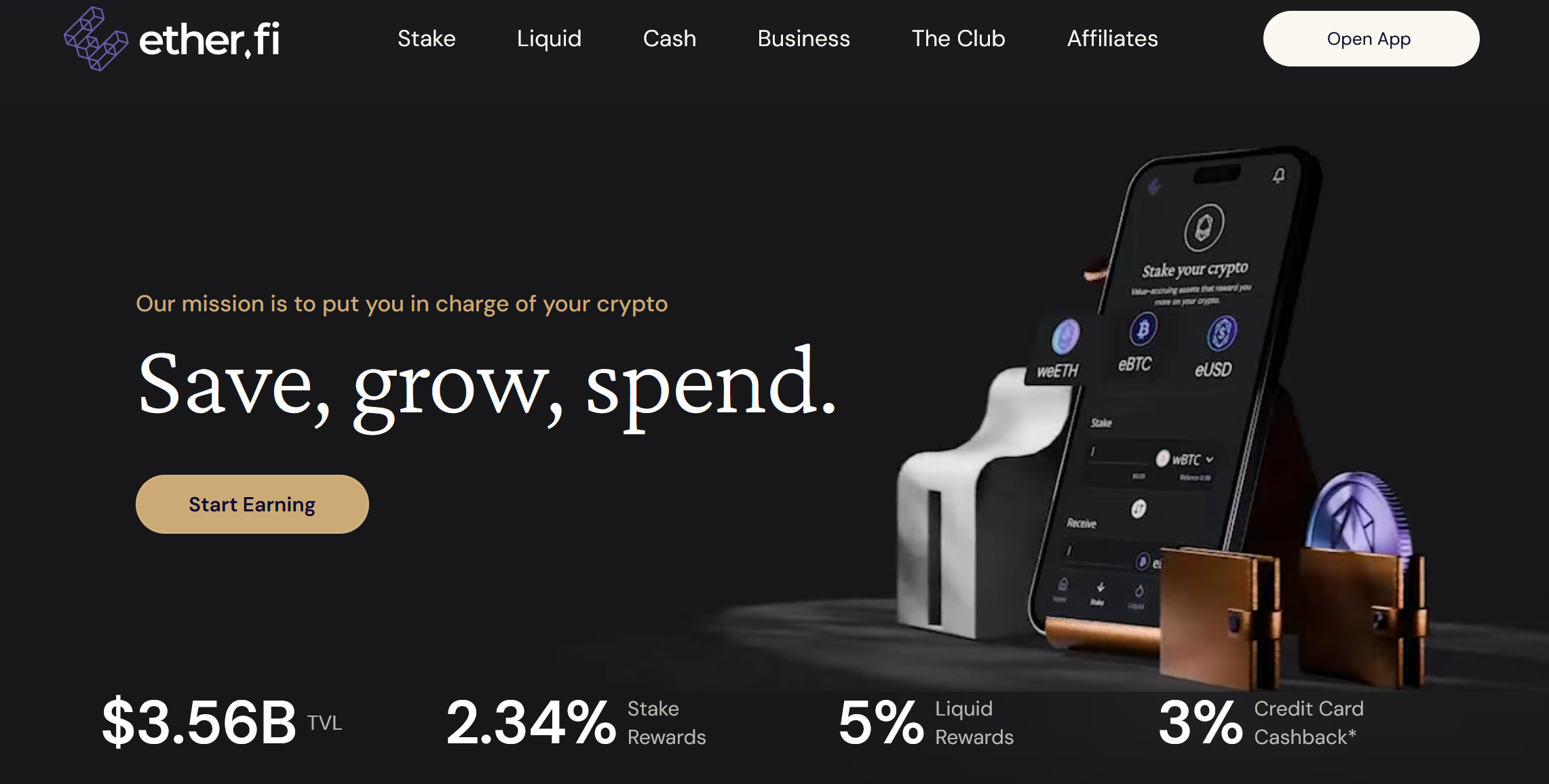 ether.fi 加密貨幣金融卡畫面，用於 ChatGPT Plus 或 Pro 訂閱付款